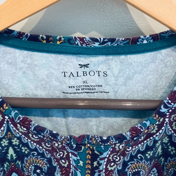 Talbots patterned long sleeve tee - Picture 4 of 8